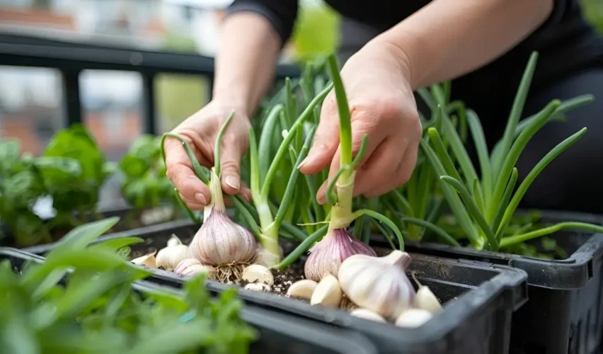 Growing garlic indoors