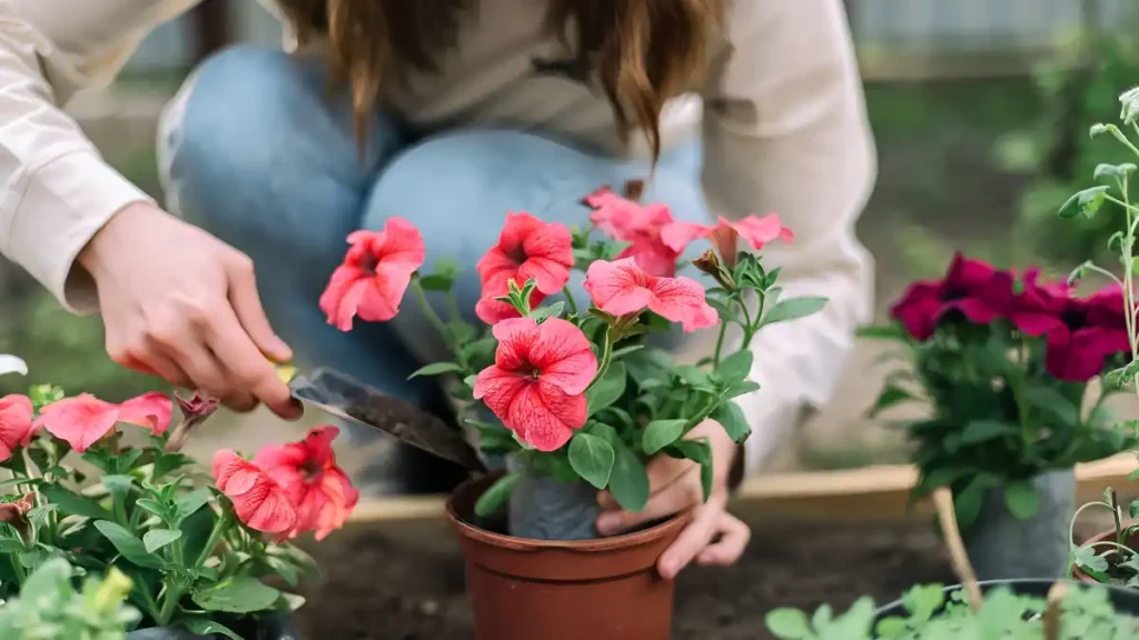 Growing petunias in containers