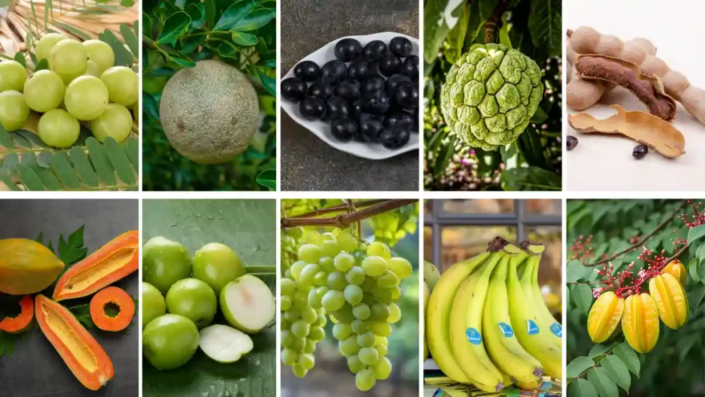 Healthy fruits chart