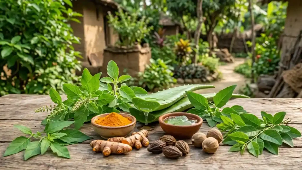 Which plants are used to cure skin diseases